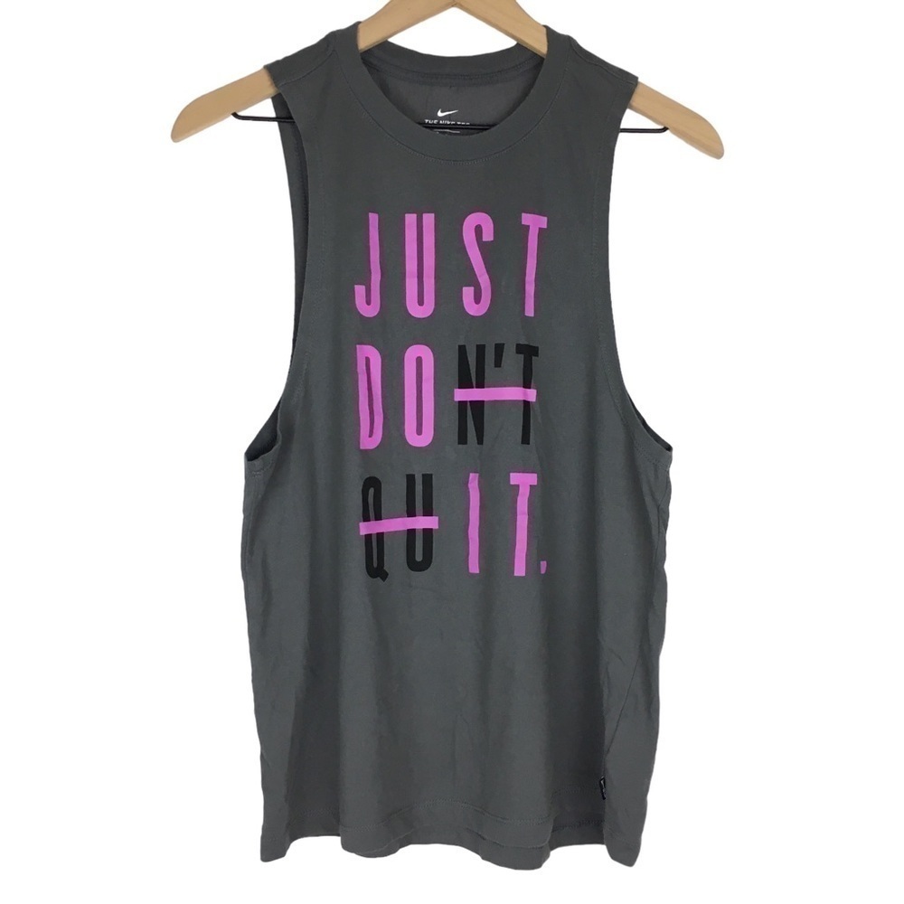 NIKE Tank Top Sleeveless Muscle Shirt Just Don’t Quit Dri Fit Athletic Cut Small